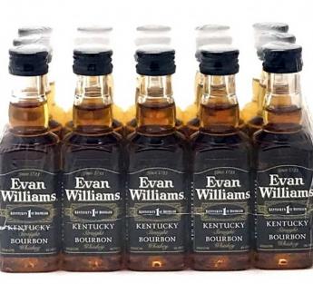 Evan Williams Black Label Straight Bourbon 50ml Miniature 15-Pack (50ml 15 pack) (50ml 15 pack)