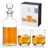 Viski Raye Modern Crystal Liquor Decanter and Tumbler Set 0